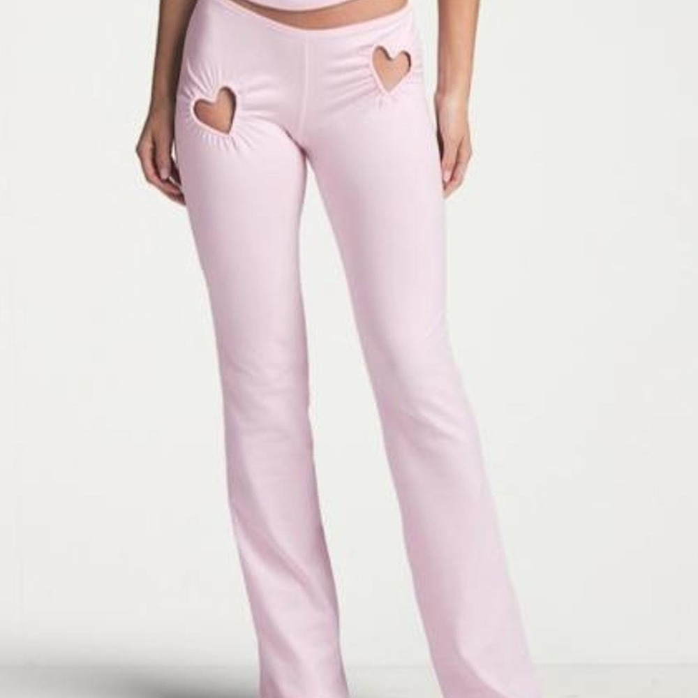 SKIMS Cotton Jersey Heart Cutout Flare Leggings Cherry Blossom Pink M